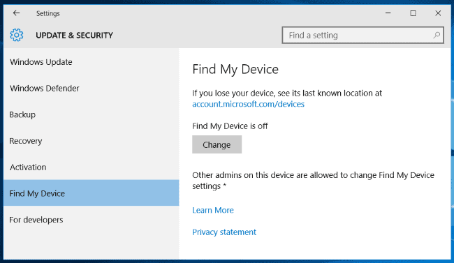 How to Enable Find My Device - Windows 10