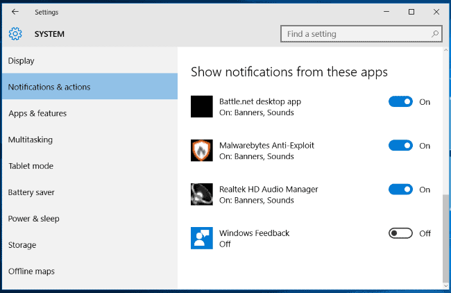 Disable Windows 10 Feedback Notification