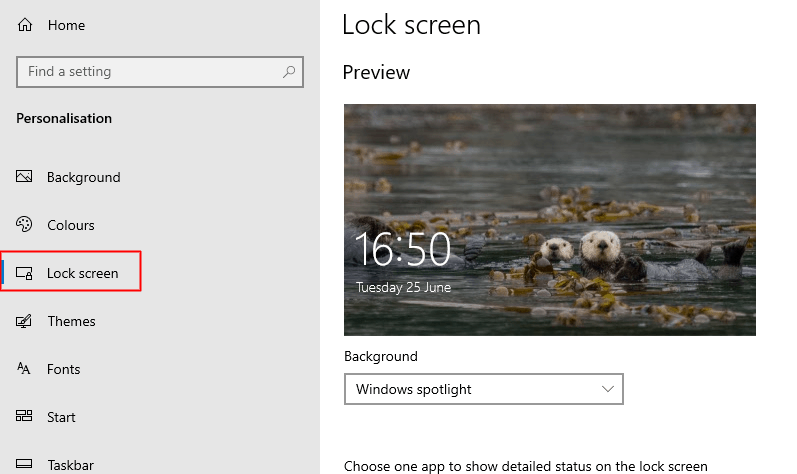 Windows 10 Lock Screen Background'