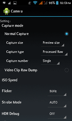 Android Engineering Mode Camera Setting