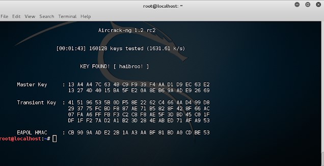 Cracking wifi password using aircrcak-ng