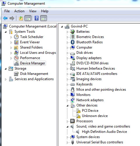 Device Manager Connected Devices