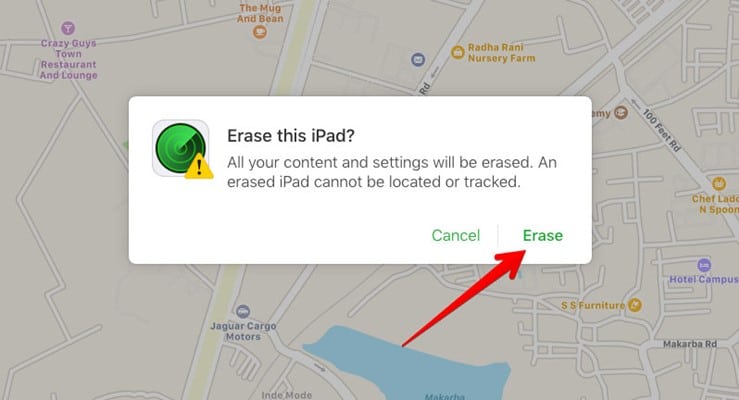 Erase iPad using Cloud