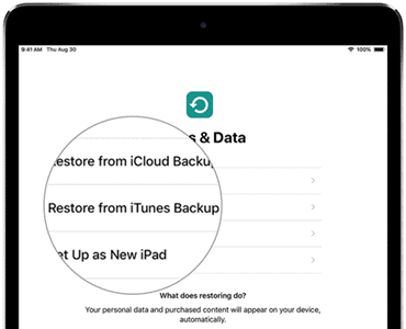 Restore iPad Backup from iTunes