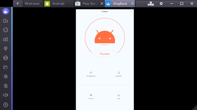 Run Kingoroot in Bluestack