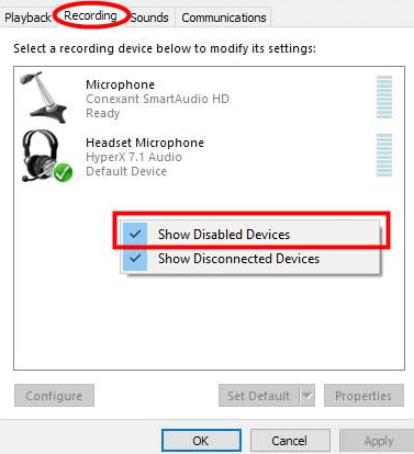 Show Disabled Devices