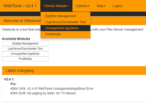 Webtools - Unofficial Plex Appstore