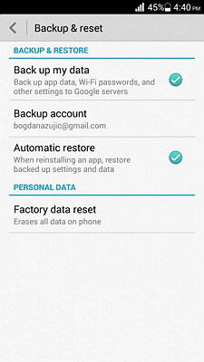 Factory Reset Android
