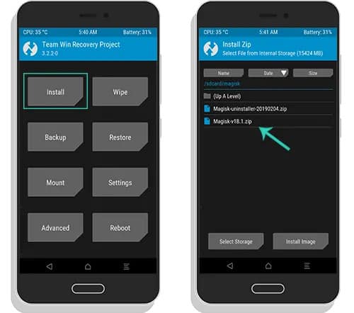 Installing Magisk Using TWRP Recovery