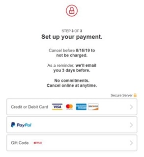 Netflix Payment Methods