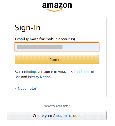 Amazon Sign in