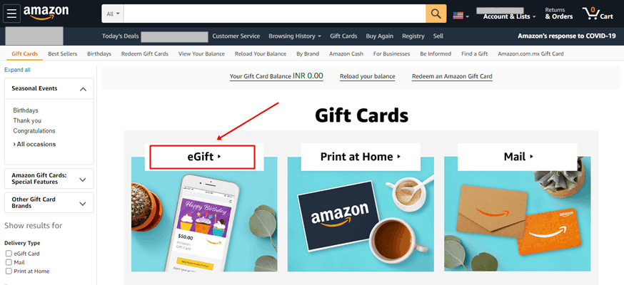 How to buy online amazon gift card