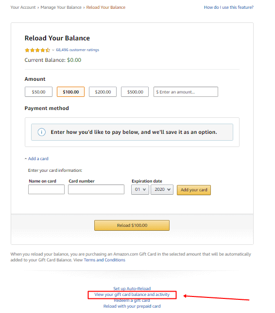 Check Amazon Gift Card Balance and Activity