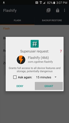 Grant Root Access Flashify