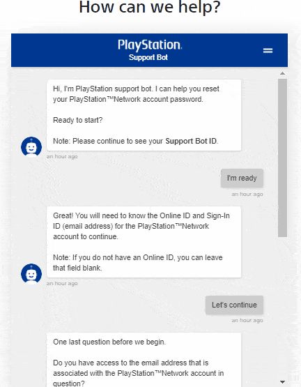 Playstation 4 live chat support
