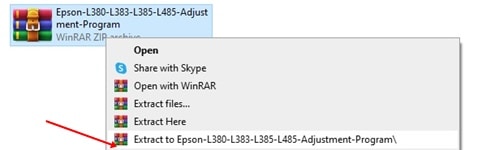 Extract Epson L380 Resetter Program