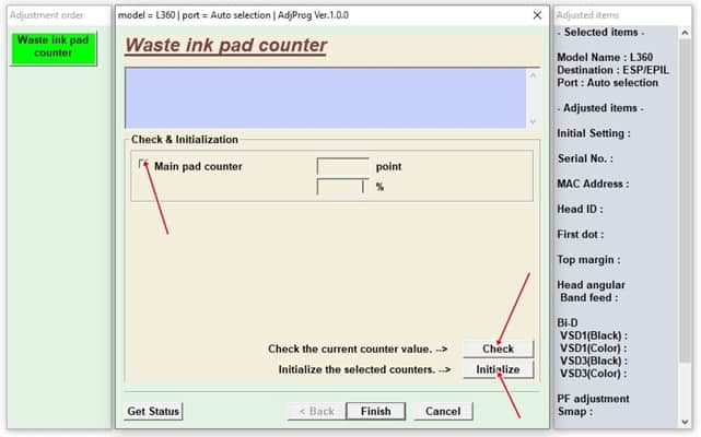 Waste Ink Counter Check Epson