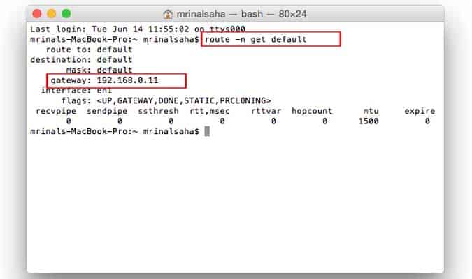 How to find routers ip address on Mac