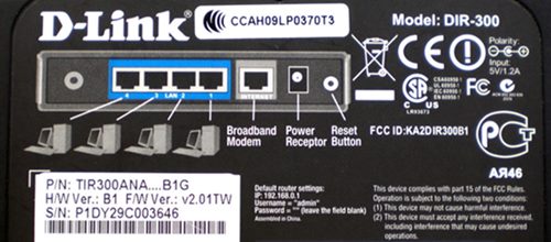 Routers Default Username and Password