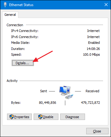 Find Routers IP Address using Control Panel on Windows 10 PC