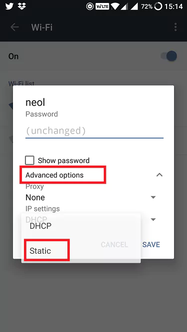 Setting DNS on Android Step 3