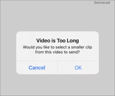 iMessage Error: Video is Too Long