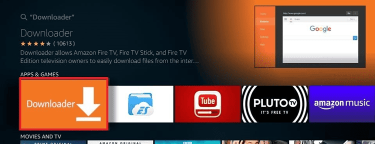 Download Downloader in Amazon Firestick