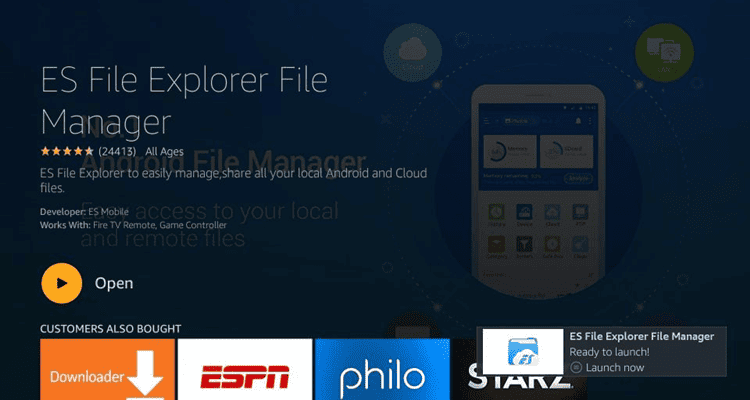 ES File Explorer for Amazon Fire TV Stick