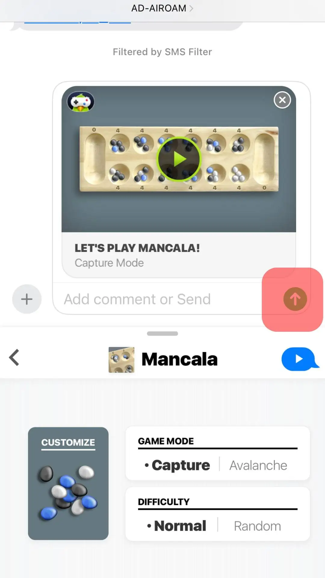 Start Playing Mancala on iMessage