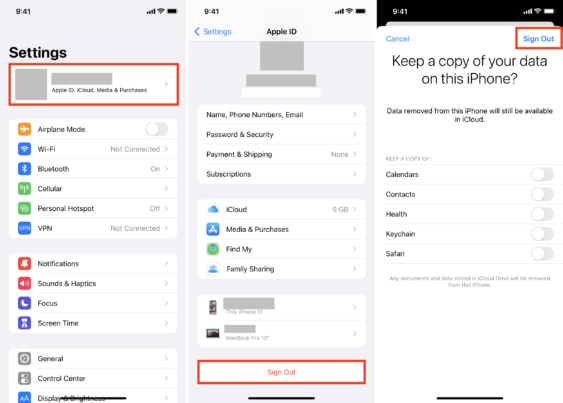 Steps to Sign Out of Apple ID on iPhone