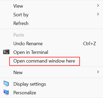 Open a Command Prompt on Windows