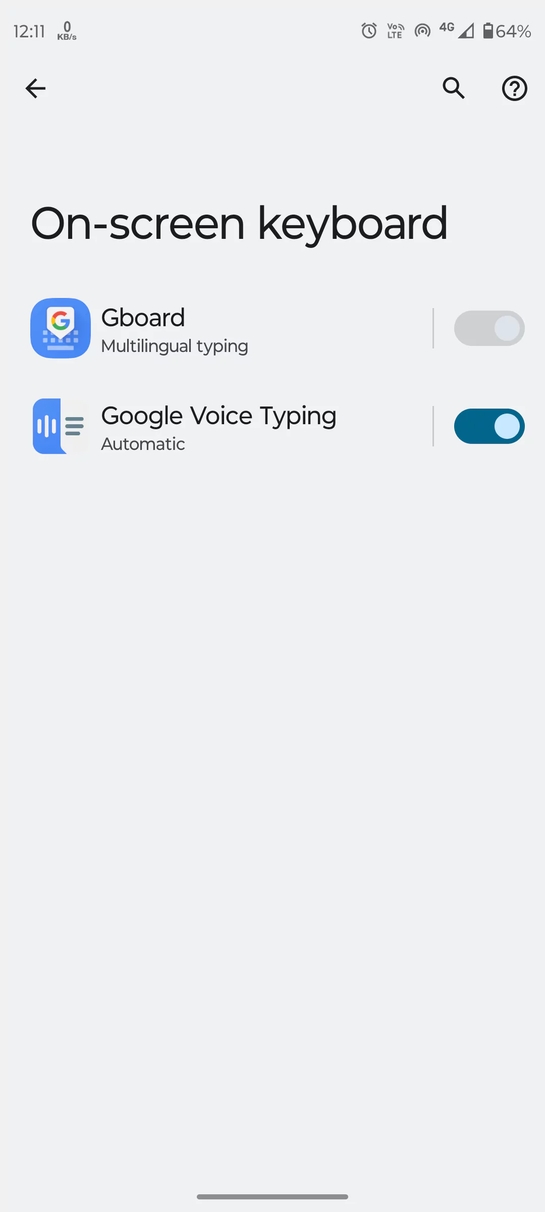 Set Gboard as default keyboard on android